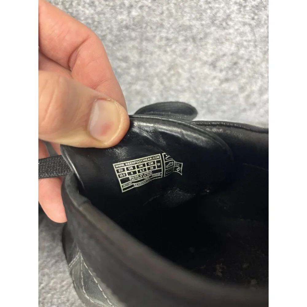 Keen Shoes Womens‎ Size 9 Black Leather Lace Up Walking Casual Comfort Sneakers
